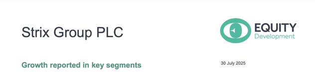 Strix Group: Equity Development